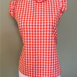 NWOT Orange Checkered Sleeveless Top - SHEIN - Size M